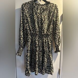 Stylish Black and Cream  Print Dress